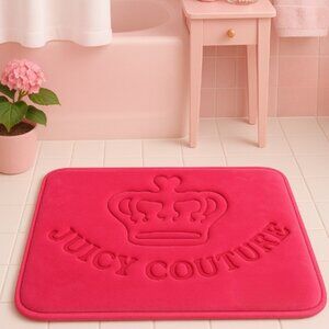Juicy Couture Hot Pink Crown Bathroom Memory Foam Bath Rug‎ Mat Shower NWT